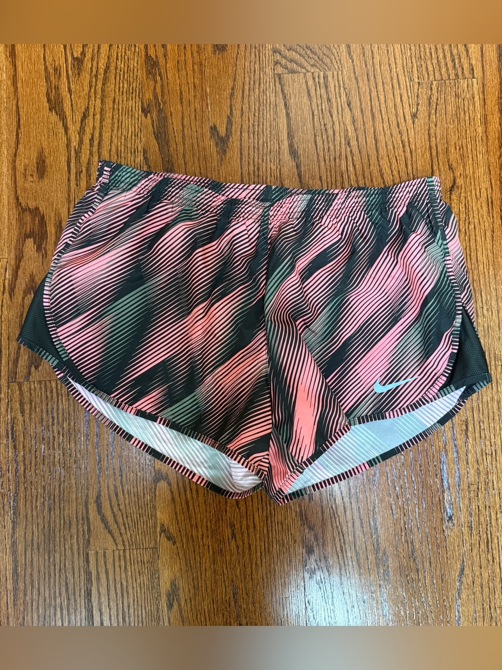 Nike Women's Pink, Green & Black Running Shorts